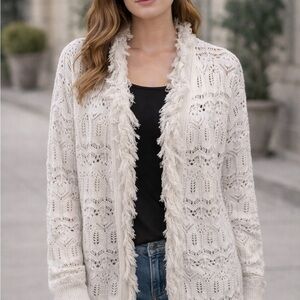 INTERMIX Cream Textured Cardigan